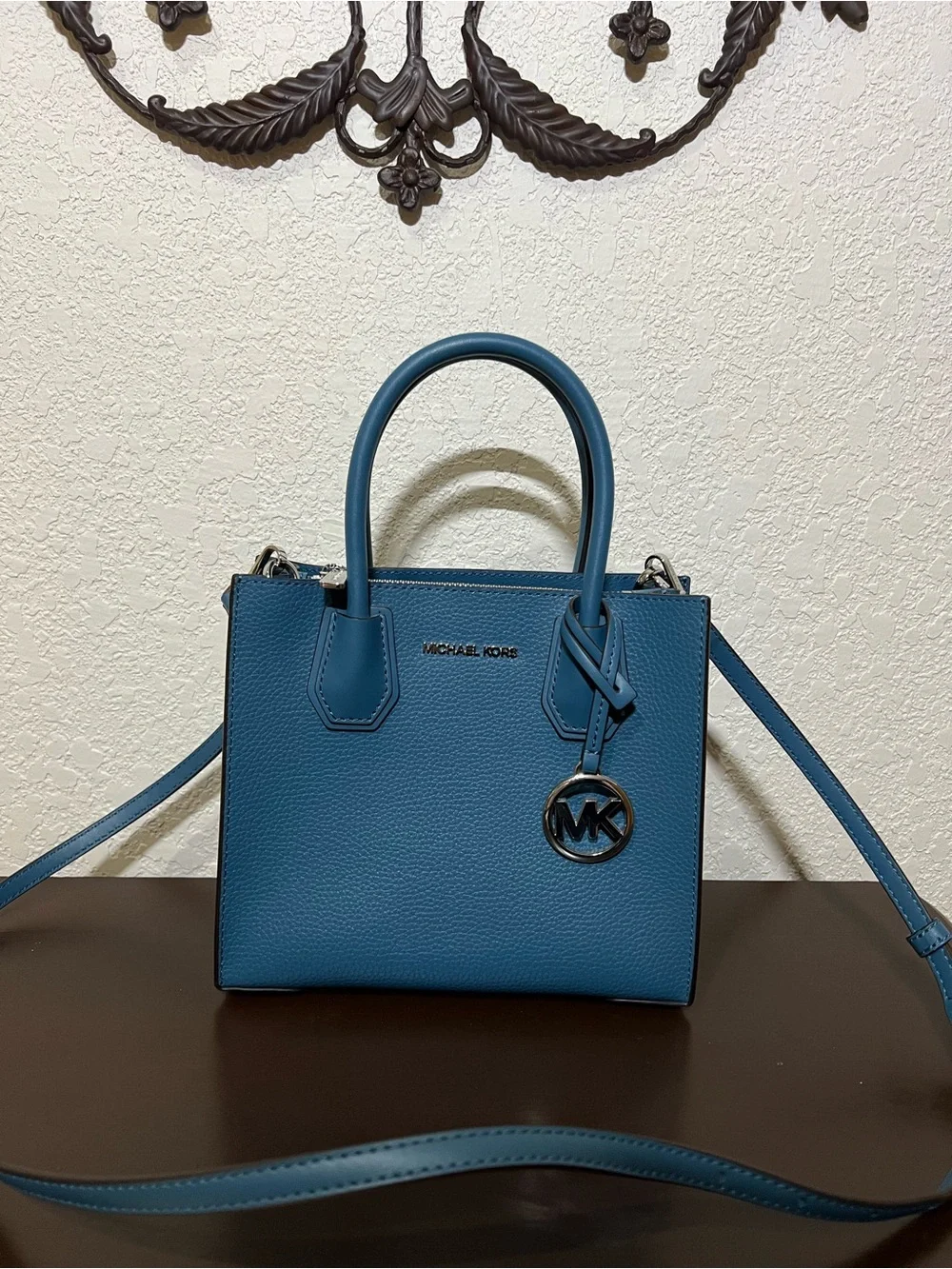 Michael Kors Teal Blue Structured Satchel